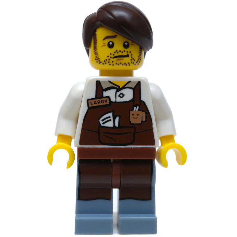 Larry the Barista (CMF) — minifigure detail
