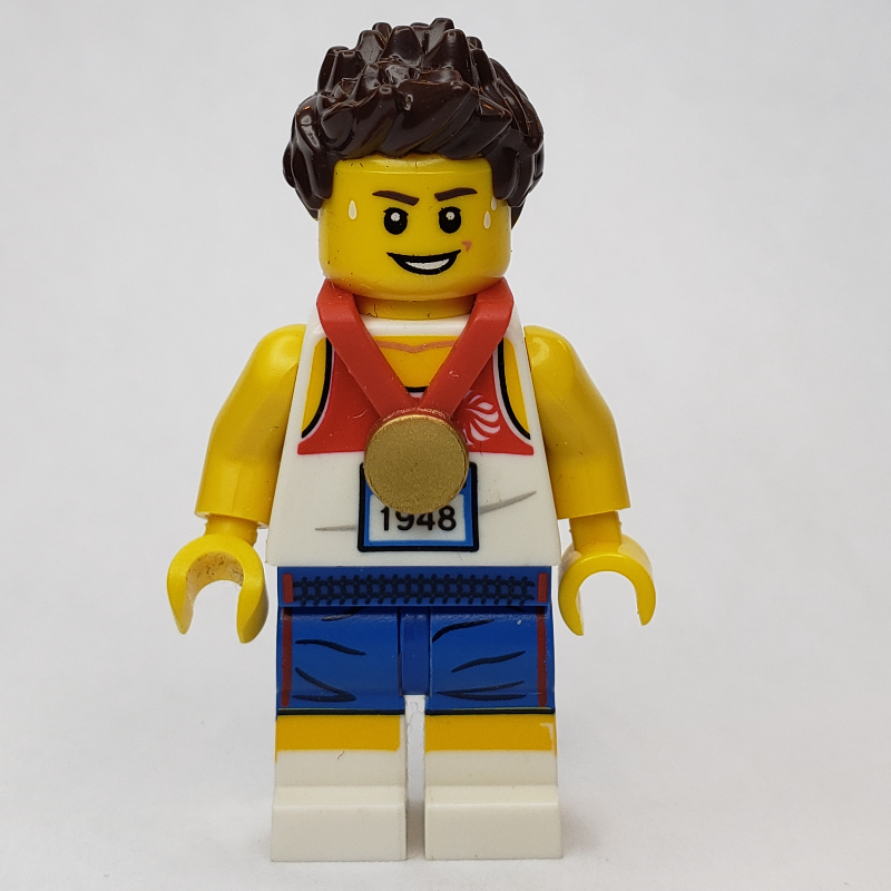Relay Runner, Team GB (CMF) — minifigure detail