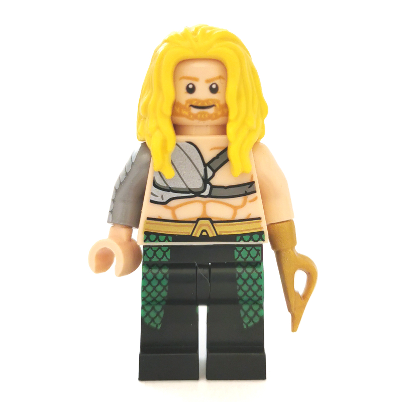 Aquaman, Long Yellow Hair, Hook Hand (CMF) — minifigure detail
