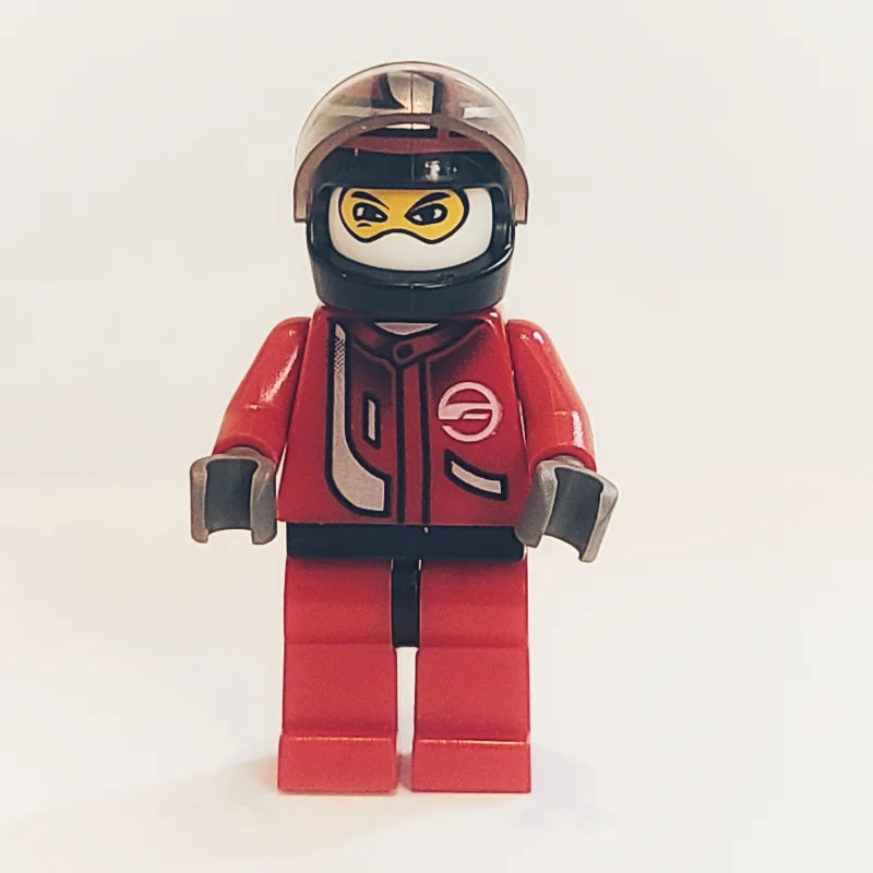 Race Driver, Red Torso, Red Legs, Black Helmet, Zonic