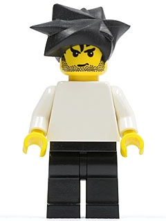 Man - White Torso, Black Legs, Black Spiky Hair