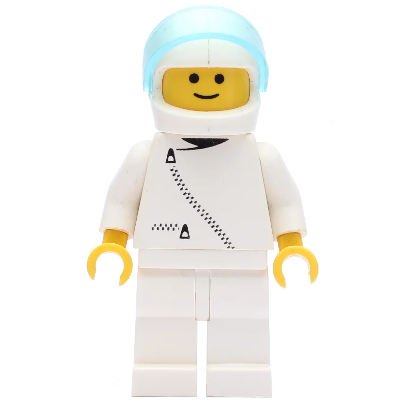Racer, White Jacket with Zipper, White Helmet with Visor (3626b Head)