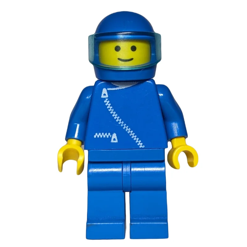 Racer, Blue Jacket with Zipper, Blue Helmet with Visor