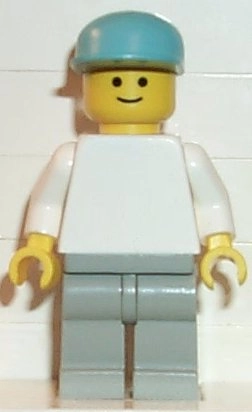 Man, White Torso, Light Gray Legs, Maersk Blue Cap