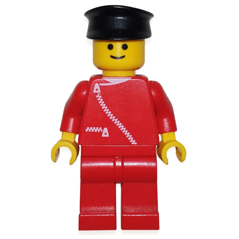 Man, Red Jacket with Zipper, Red Legs, Black Hat