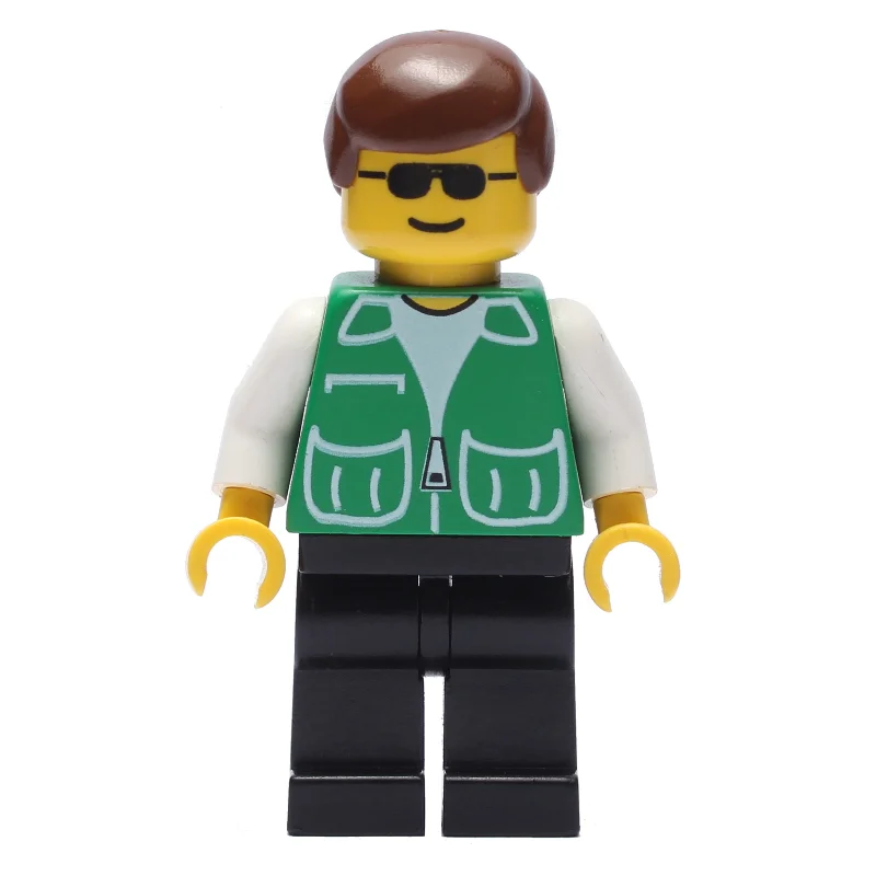 Man, Green Jacket, Black Legs, Sunglasses