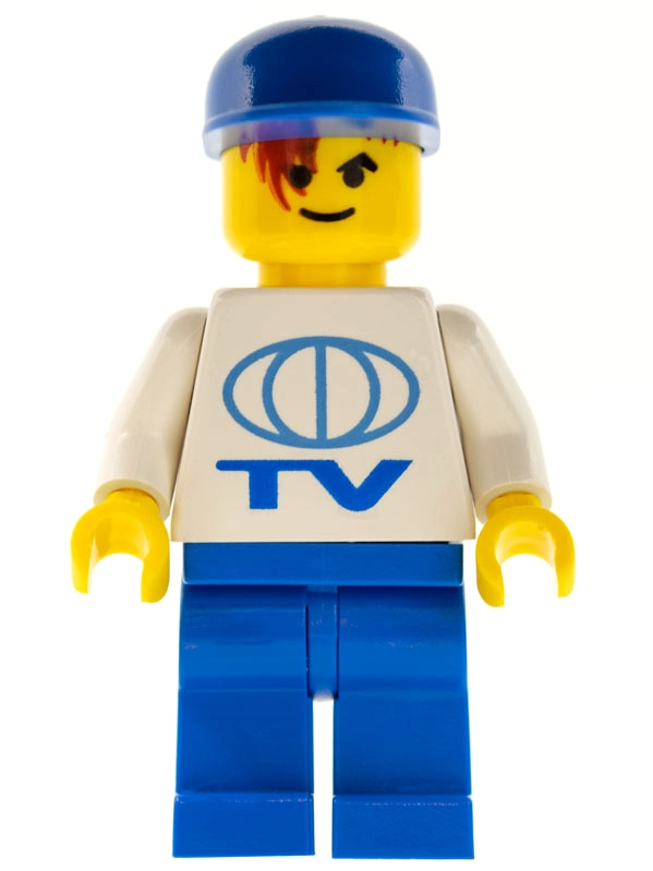 TV Worker - White Torso, Blue Legs, Blue Cap, Soccer