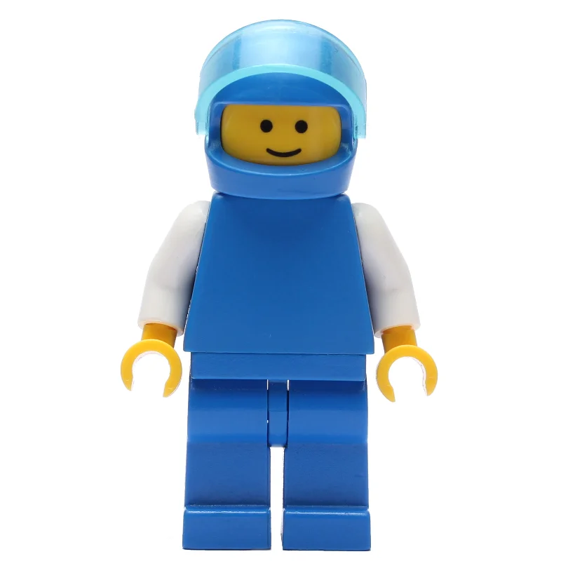 Man, Plain Blue with White Arms, Blue Helmet with Visor