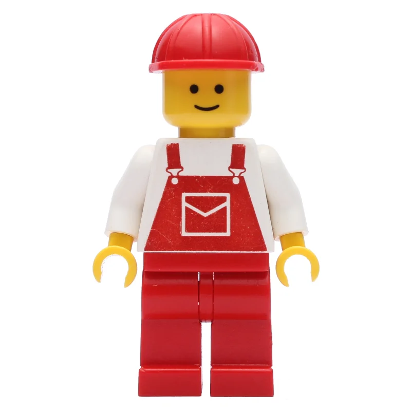 Man, Red Overalls, Red Hard Hat (3626a Head)