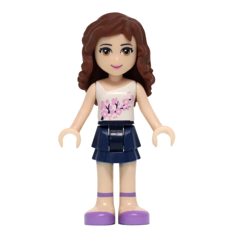Olivia - White Top, Dark Blue Skirt