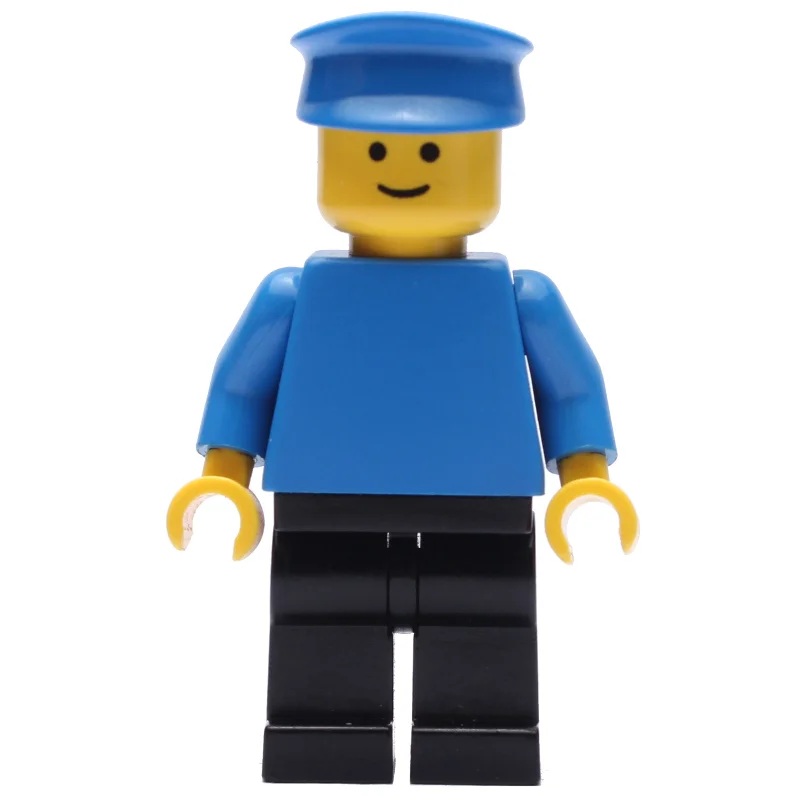 Man, Plain Blue Torso, Black Legs, Blue Hat