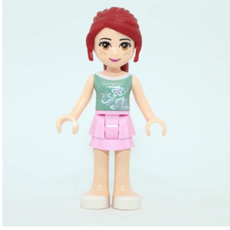 Mia - Sand Green Top, Bright Pink Skirt