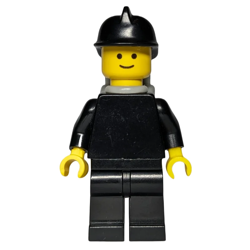 Fireman, Plain Black, Black Helmet, Light Gray Airtanks