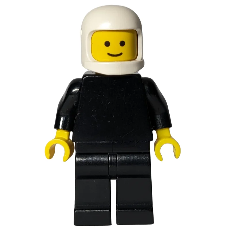 Policeman, Plain Black, White Helmet (193au Helmet)