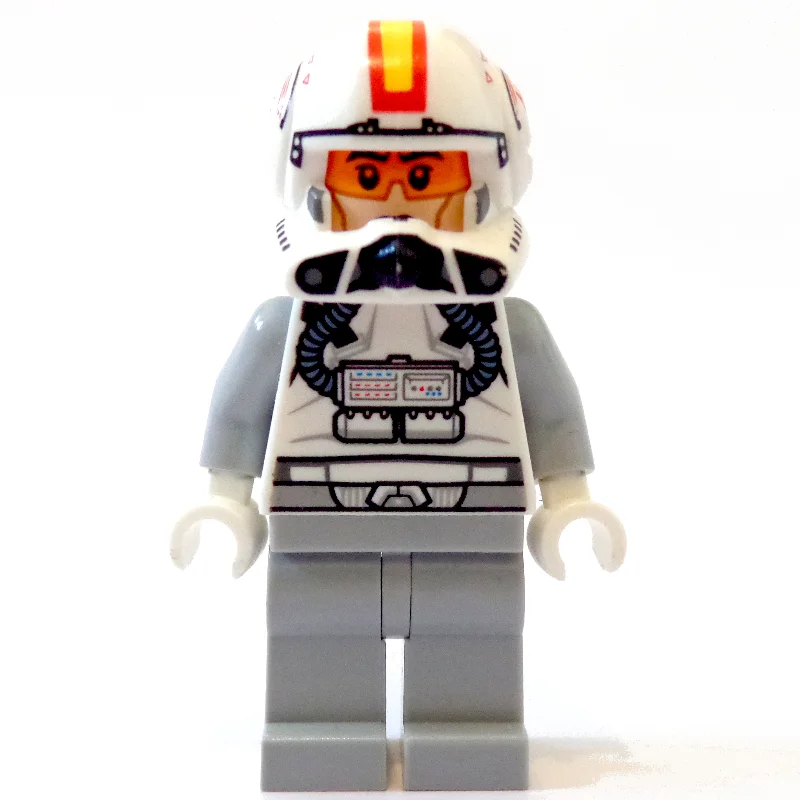 Clone Pilot, Open Helmet with Yellow and Red Markings, Light Bluish Gray Legs (Episode 3)