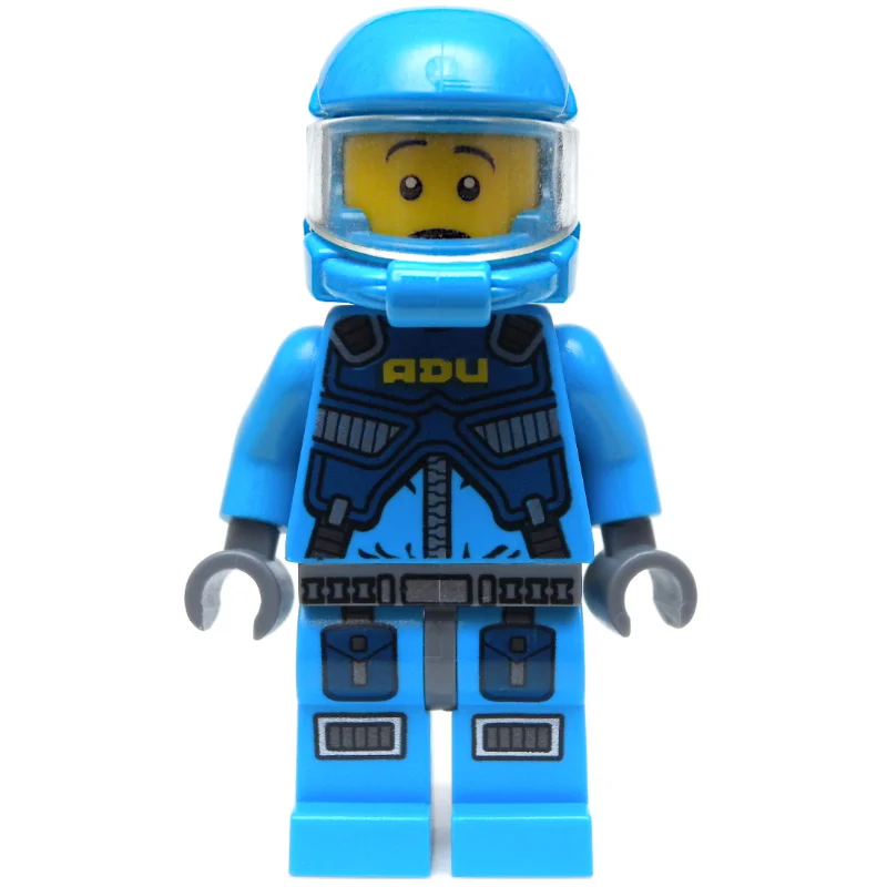ADU Soldier, Snarl / Surprised, Dark Bluish Gray Hips
