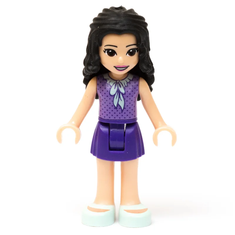 Emma - Medium Lavender Dotted Top, Dark Purple Skirt