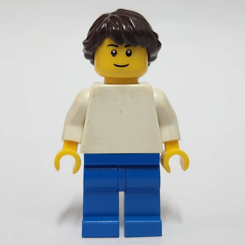 White Torso, Blue Legs, Long Reddish Brown Hair