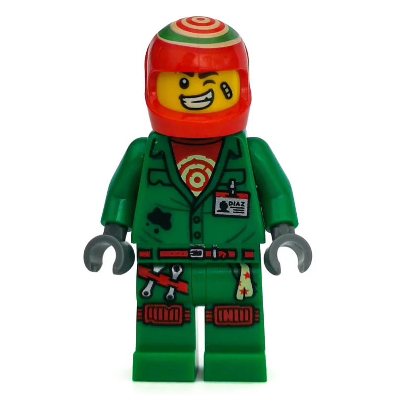 Douglas Elton / El Fuego, Green Outfit with Red Helmet