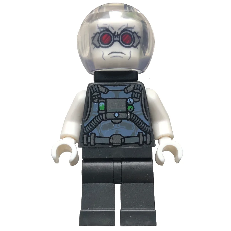 Mr. Freeze with Pearl Dark Gray Outfit and Neck Bracket with 4 Bars