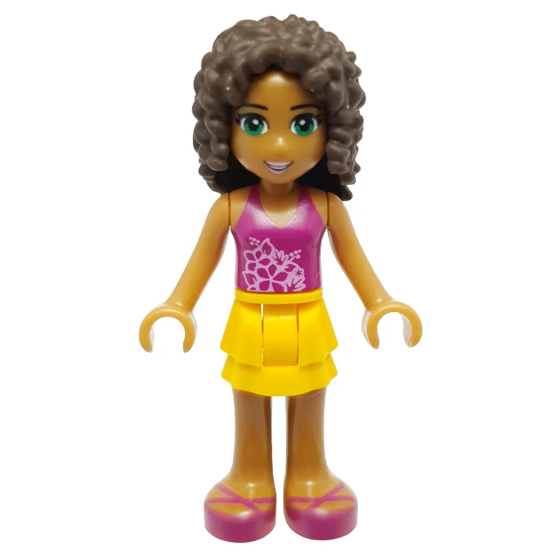 Andrea - Magenta Top, Bright Light Orange Skirt