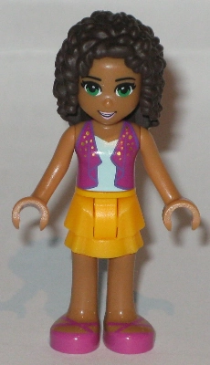 Andrea - Magenta Vest, Bright Light Orange Skirt