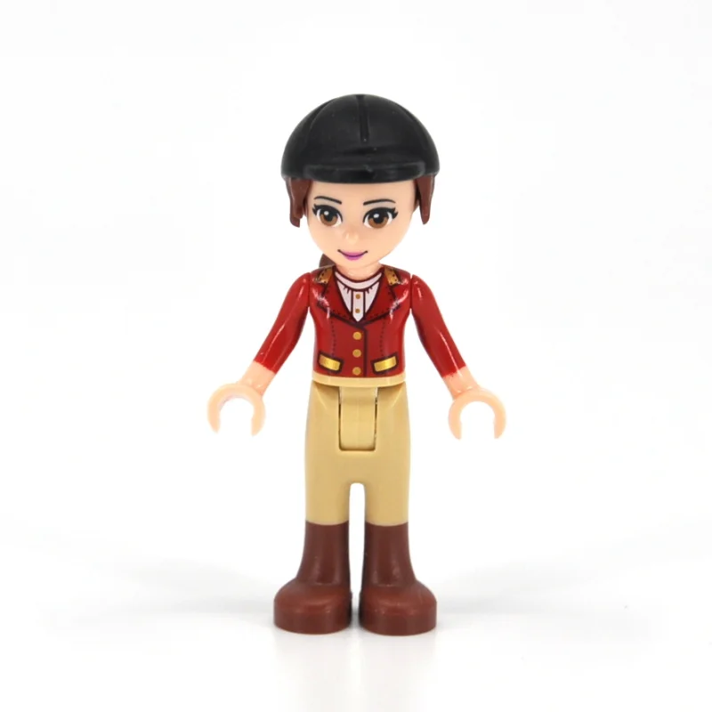 Olivia - Red Jacket, Tan Trousers