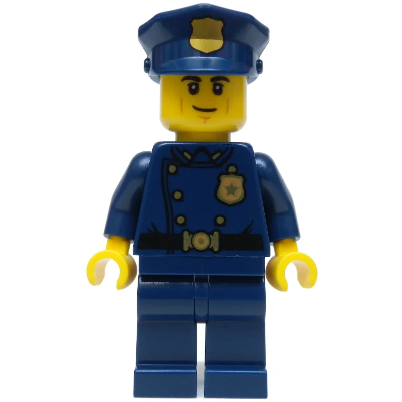 Policeman, Dark Blue Suit with Large Lapels and Gold Buttons, Police Hat