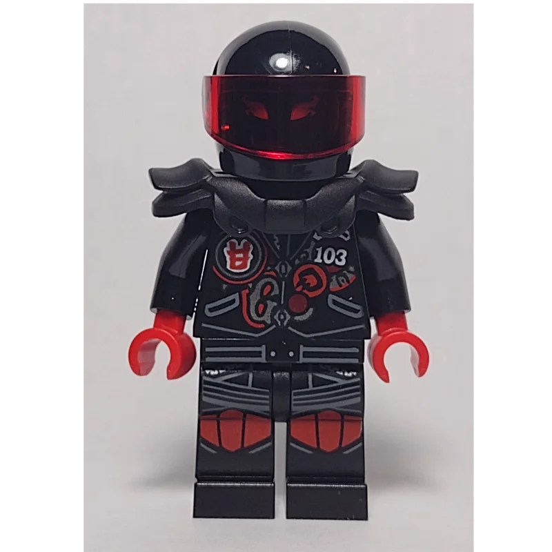Mr. E with Helmet with Trans-Red Visor