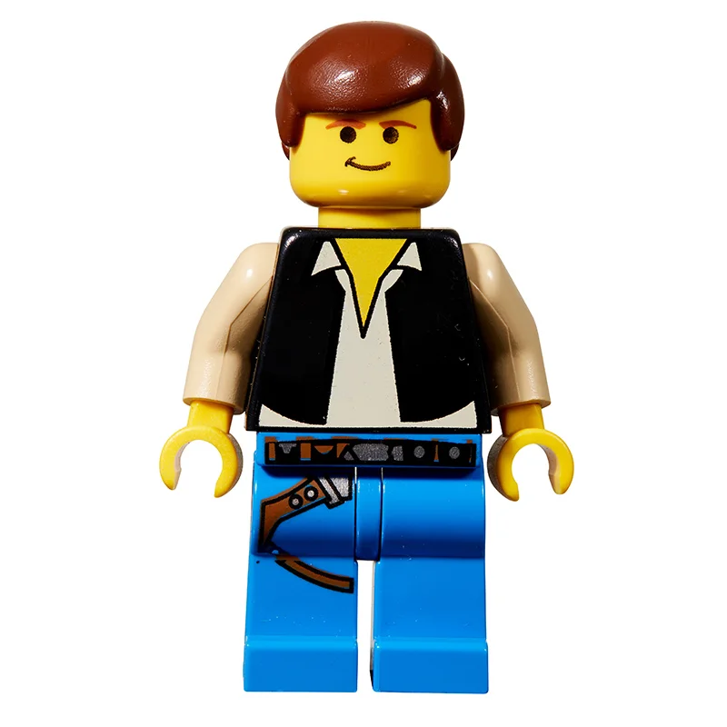 Han Solo, Black Vest, Yellow Skin, Blue Legs (3626b Head)