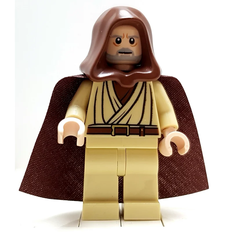 Obi-Wan Kenobi, Old, with Light Nougat Skin and Reddish Brown Hood and Cape, White Pupils