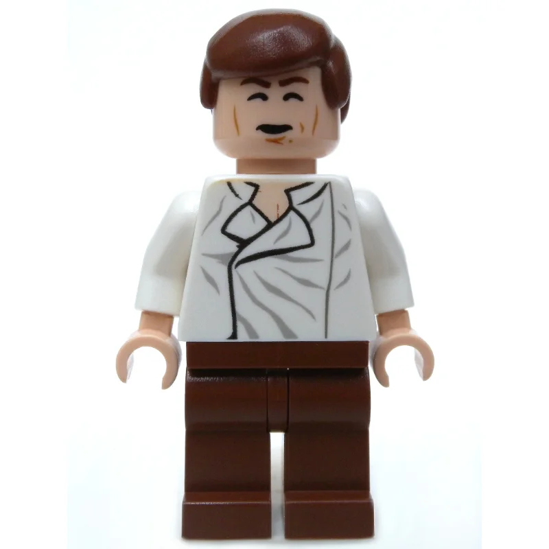 Han Solo, White Shirt, Reddish Brown Legs, Dual Sided Head Open Mouth / Closed Eyes