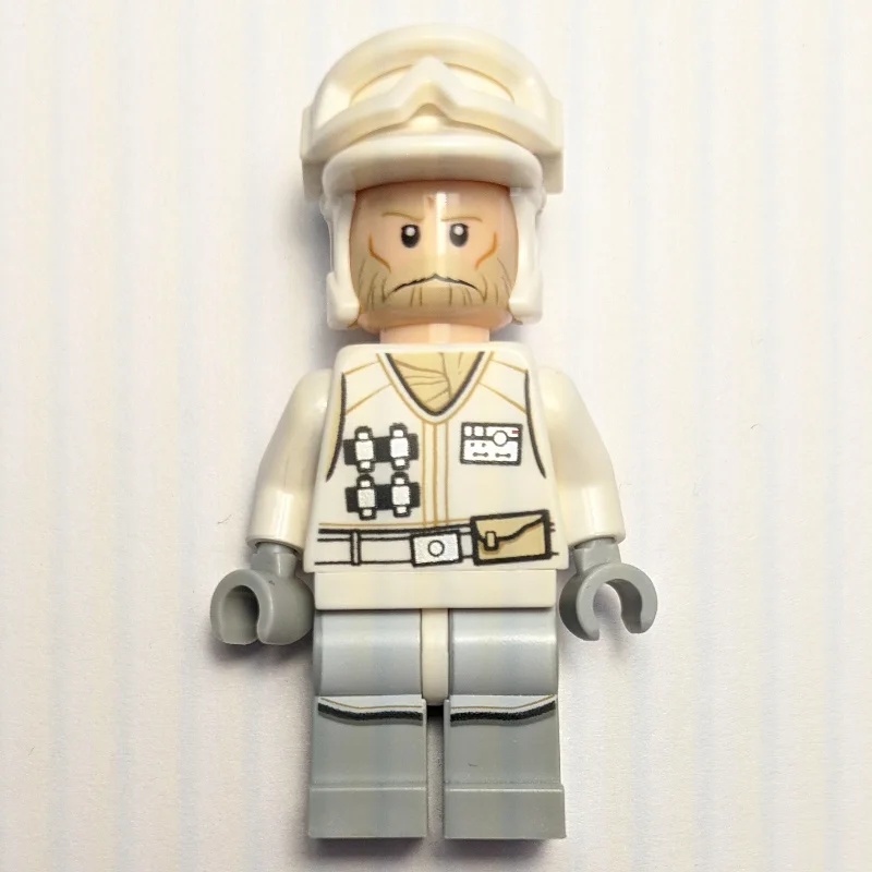 Rebel Trooper in Hoth Uniform, White Hat, White Jacket, Tan Beard, No Backpack
