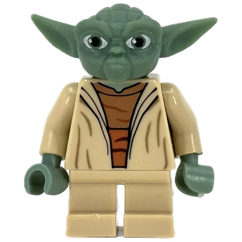 Yoda, Sand Green Head with Gray Hair, Dark Orange Sash (Clone Wars)