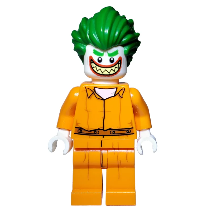 The Joker in Prison Clothes with 'Arkham' on Back