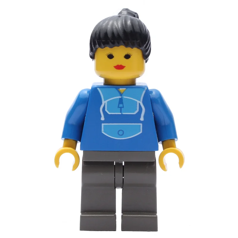 Woman - Blue Jogging Suite, Dark Gray Legs