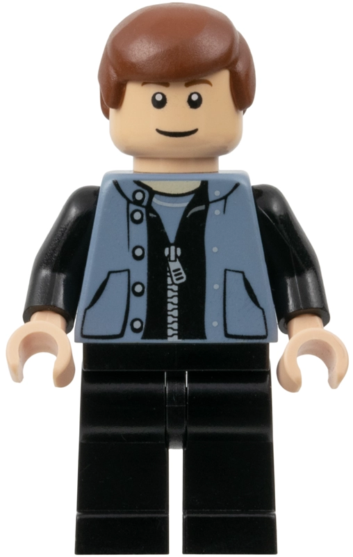 Peter Parker in Sand Blue Vest Over Black Jacket with Zipper