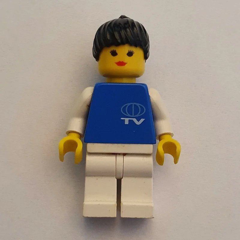 TV Worker - Blue Torso, White Legs, Female