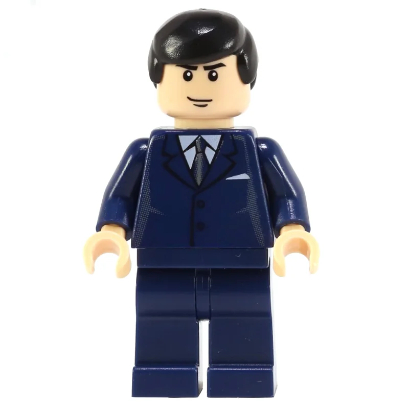 Bruce Wayne, Dark Blue Suit, Black Hair
