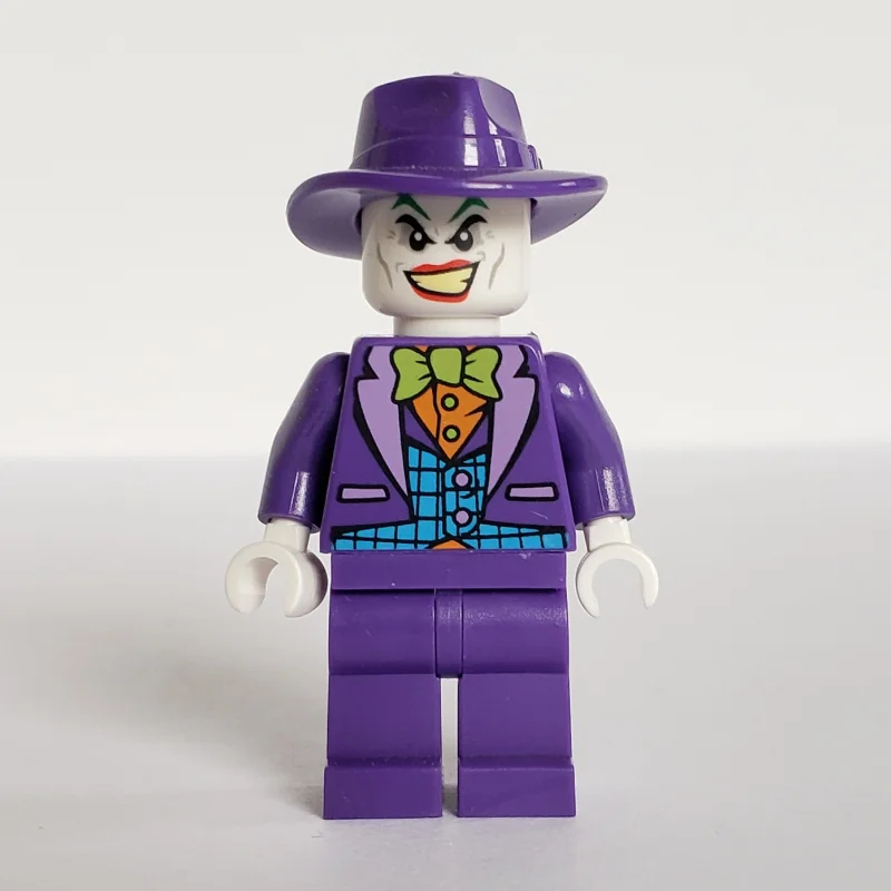 The Joker with Lime Bow Tie and Wide Brim Dark Purple Hat