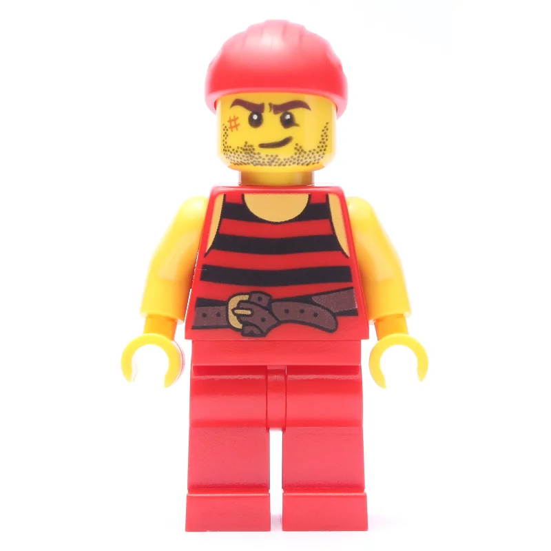 Pirate - Red Stripes, Red Legs, Red Bandana