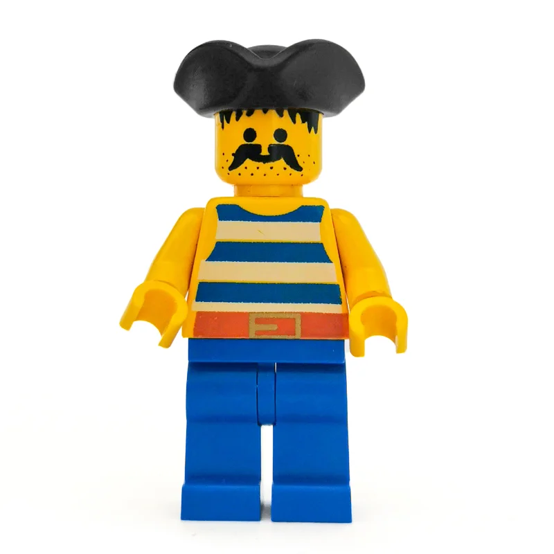 Pirate - Blue Stripes, Blue Legs, Black Tricorne