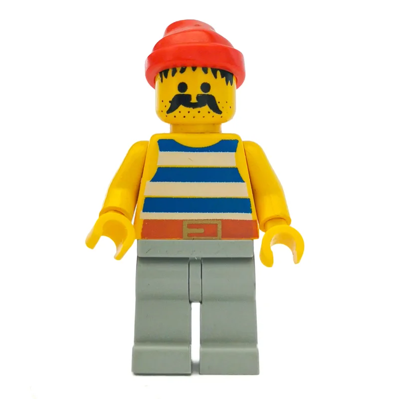 Pirate - Blue Stripes, Light Gray Legs, Red Bandana, 3626a