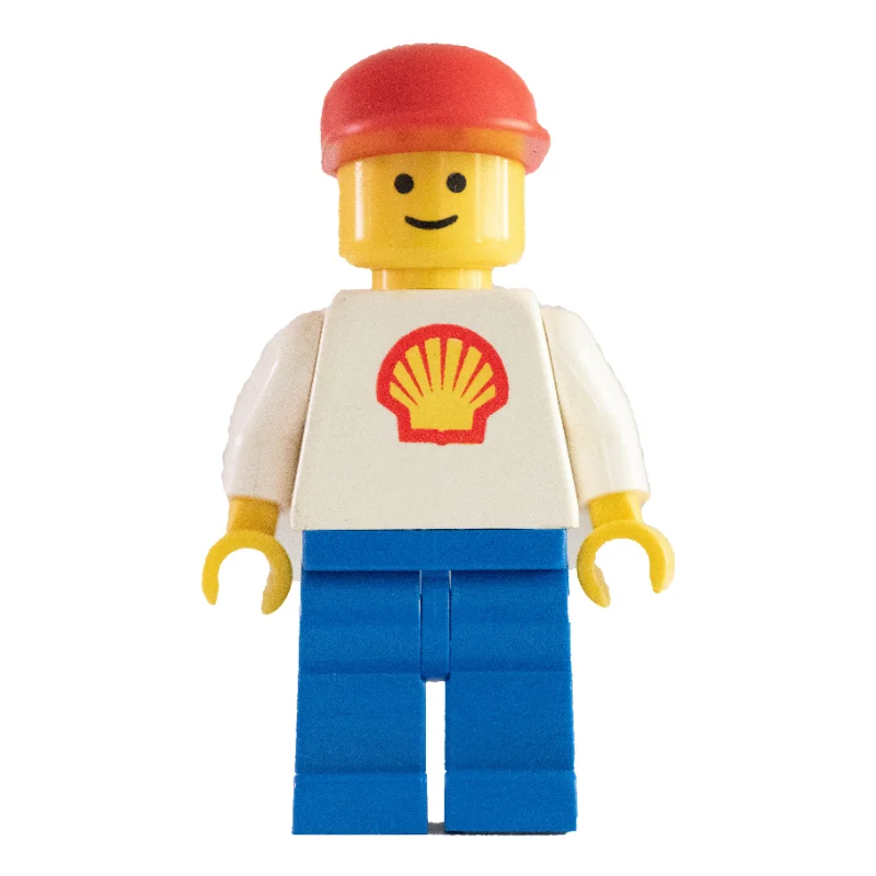 Shell - White Torso with Logo, Blue Legs, Red Cap