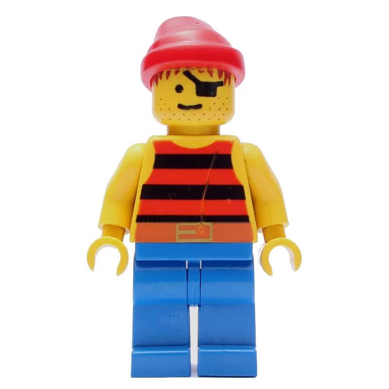 Pirate - Red/Black Stripes, Blue Legs, Red Bandana
