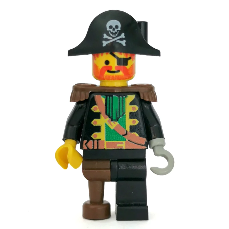 Pirate - Captain, Light Gray Hook, Bicorne with Skull, 3626b
