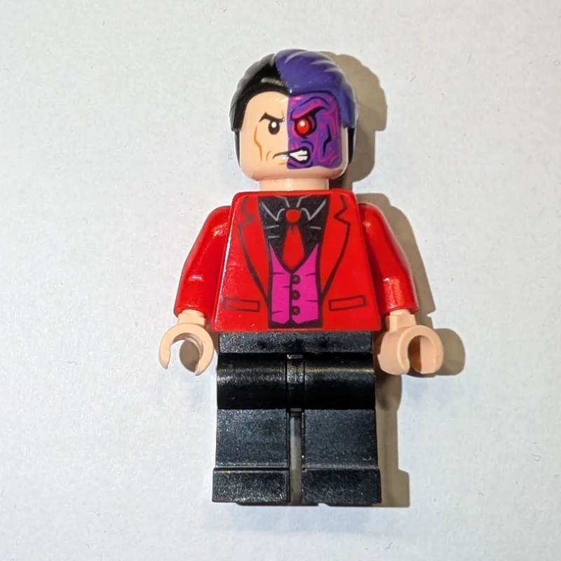 Two-Face with Red Jacket, Dark Pink Vest and Black Shirt