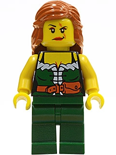 Pirate - Female, Dark Green Legs, Dark Orange Hair