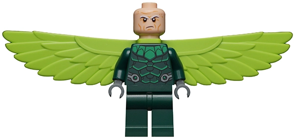 Vulture in Dark Green Outfit with Lime Wings
