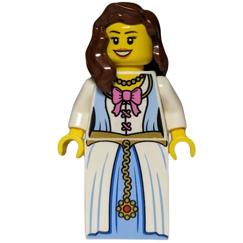 Princess in White and Medium Blue Dress